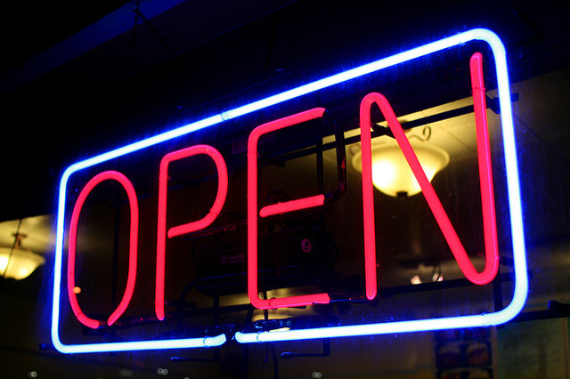 photo: "OPEN" sign, by John Martinez Pavliga